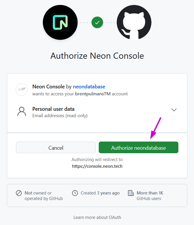 Authorize access to Neon