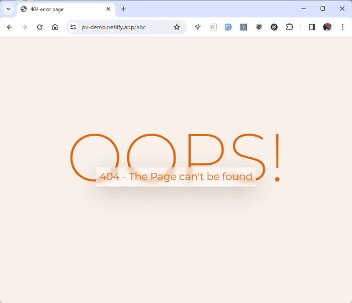 Custom error page