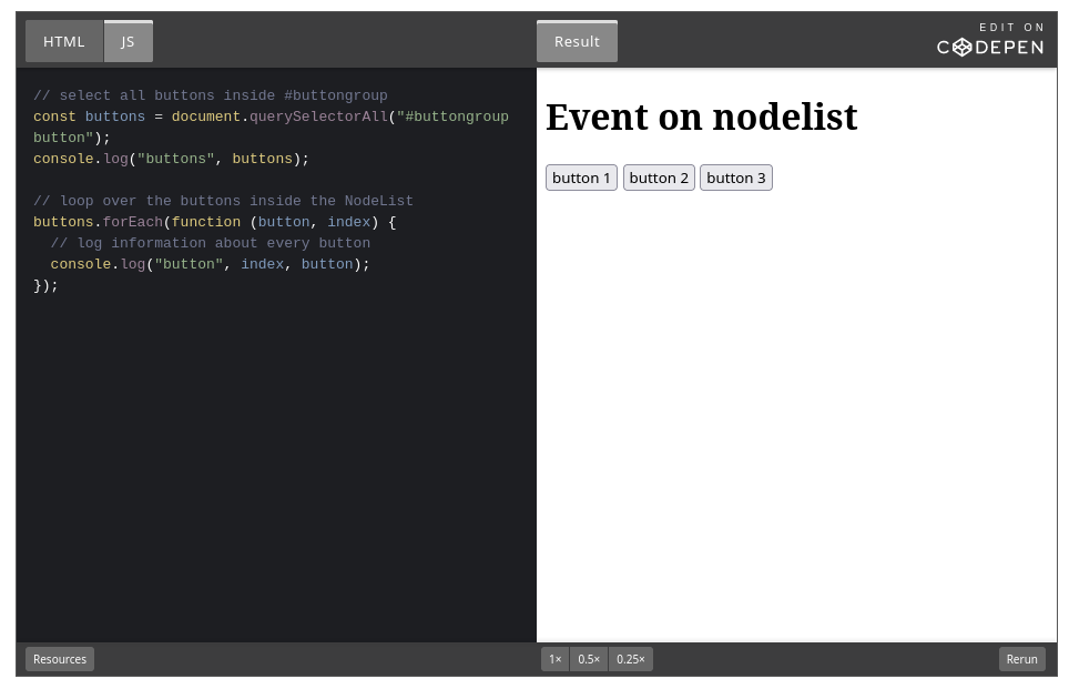 Codepen example