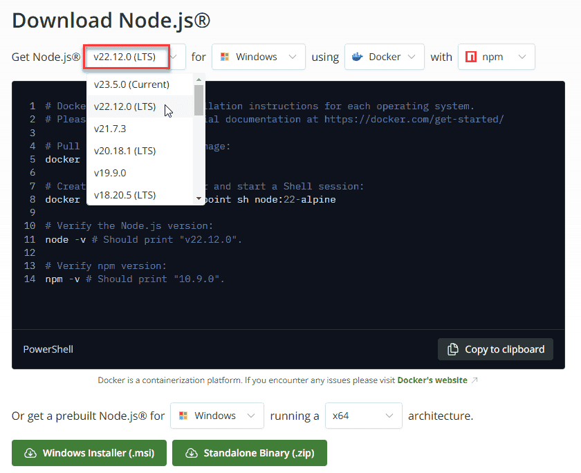 Install node.js