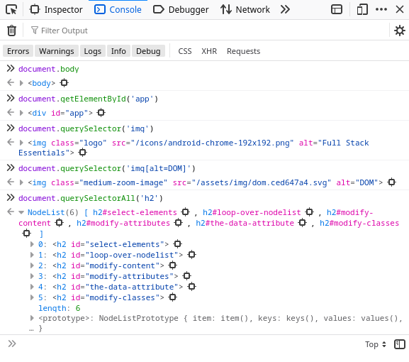 Select items with REPL